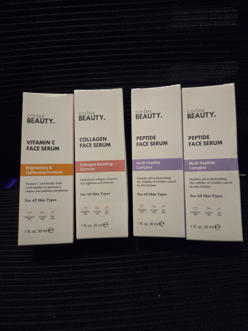 Vitamin C, Collagen & Peptide Face Serum Set — White